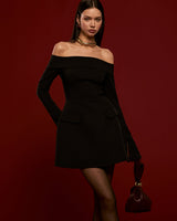 Elegant Long Sleeve Off Shoulder Mini Dress
