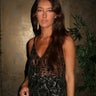 Embellished Sequin Cami Top with Sheer Design