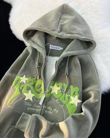 Three-quarter view of men's pullover hoodie with drawstring hood