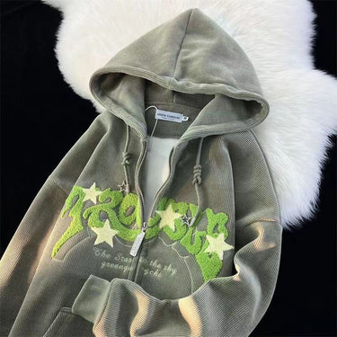 Three-quarter view of men's pullover hoodie with drawstring hood
