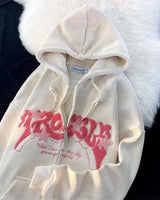 Close-up of embroidered chest detail on men's hoodie