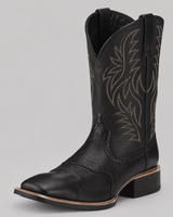 Men's western cowboy boot in leather with embroidered upper and pointed toe, side view