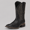 Men's western cowboy boot in leather with embroidered upper and pointed toe, side view