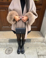 Faux Fur Belted Coat for Women with Elegant Detailing