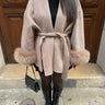 Faux Fur Belted Coat for Women with Elegant Detailing