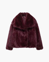 Faux Fur Coat with Wide Lapel Collar