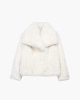 Faux Fur Coat with Wide Lapel Collar