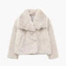 Faux Fur Coat with Wide Lapel Collar