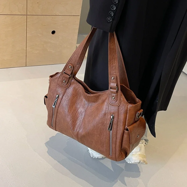 Back panel of the bag against a neutral background