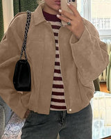 Faux Suede Bomber Jacket with Structured Collar