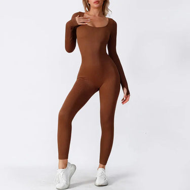 Fitted Ribbed Jumpsuit with Scoop Neck