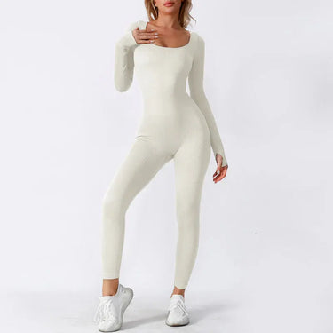 Fitted Ribbed Jumpsuit with Scoop Neck