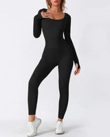Fitted Ribbed Jumpsuit with Scoop Neck