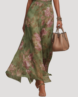 Floral Halter Neck Maxi Dress with Open Shoulder Design