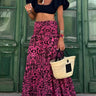 Floral Print Maxi Skirt with Smocked Waistband
