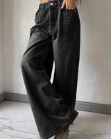 Full-Length Wide-Leg Jeans with Five Pockets