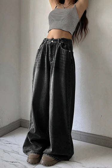 Full-Length Wide-Leg Jeans with Five Pockets