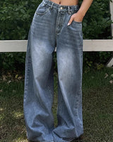 Full-Length Wide-Leg Jeans with Five Pockets