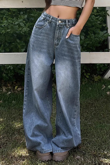 Full-Length Wide-Leg Jeans with Five Pockets