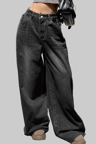 Full-Length Wide-Leg Jeans with Five Pockets