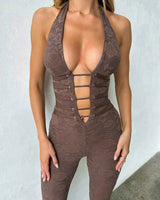 Halter Jumpsuit with Cut-Out Detail