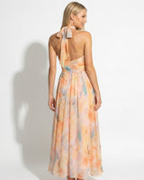 Halter Neck Maxi Dress with Cinched Waist
