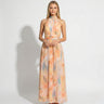 Halter Neck Maxi Dress with Cinched Waist