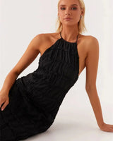 Halter Neck Maxi Dress with Open Back Detail