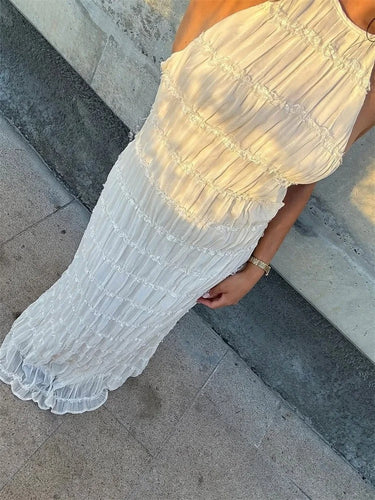 Halter Neck Maxi Dress with Open Back Detail