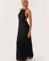 Halter Neck Maxi Dress with Open Back Detail