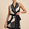 Halter Wrap Mini Dress with Tie Waist