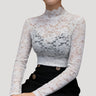 High Neck Long Sleeve Lace Top