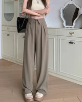 High Waist Pleated Wide Leg Trousers