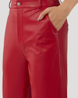 High Waisted Coated Wide Leg Trousers