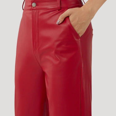 High Waisted Coated Wide Leg Trousers
