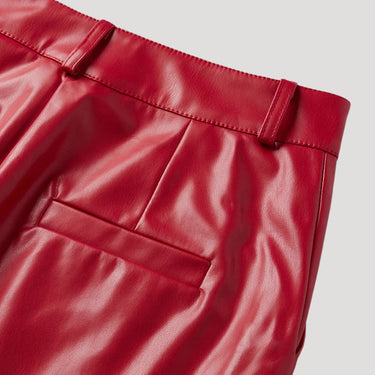 High Waisted Coated Wide Leg Trousers