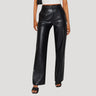 High Waisted Coated Wide Leg Trousers