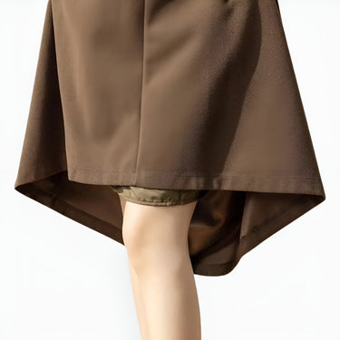 High Waisted Pleated Maxi Skirt with A-Line Silhouette