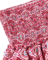 High Waisted Ruffle Mini Skirt with Smocked Waist