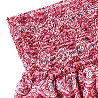 High Waisted Ruffle Mini Skirt with Smocked Waist