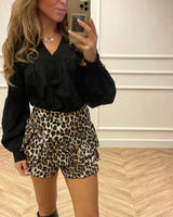 High Waisted Ruffle Mini Skirt with Smocked Waist