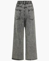 High Waisted Wide Leg Jeans with V Front Pockets