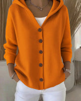 Back view of the hooded knit cardigan