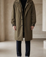 Hooded Men's Raincoat With Full-Length Zip And Storm Flap