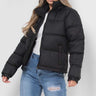 Hooded Puffer Jacket Womens with Quilted Body and Zip Fastening