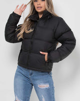 Hooded Puffer Jacket Womens with Quilted Body and Zip Fastening