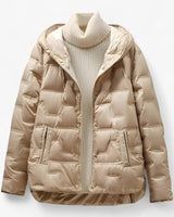 Hooded Quilted Jacket with Snap Closure