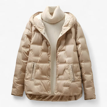 Hooded Quilted Jacket with Snap Closure