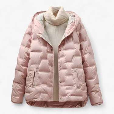 Hooded Quilted Jacket with Snap Closure
