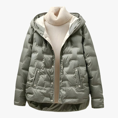 Hooded Quilted Jacket with Snap Closure